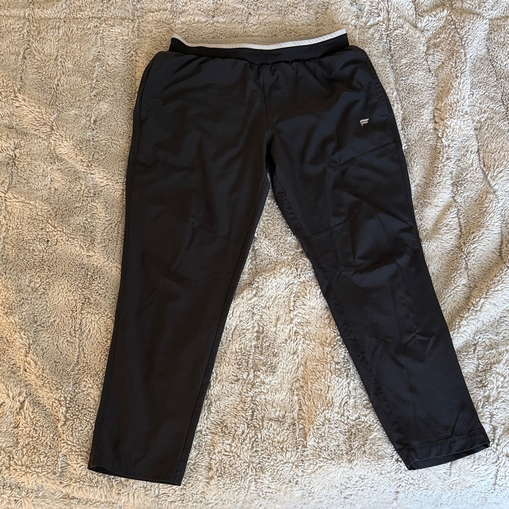 Fabletics Men's Black Joggers with White Waist Trim